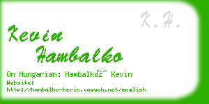 kevin hambalko business card